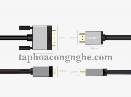 Ugreen 20891 10M màu Đen Cáp chuyển đổi HDMI sang DVI 24 + 1 thuần đồng cao cấp HD128 30020891